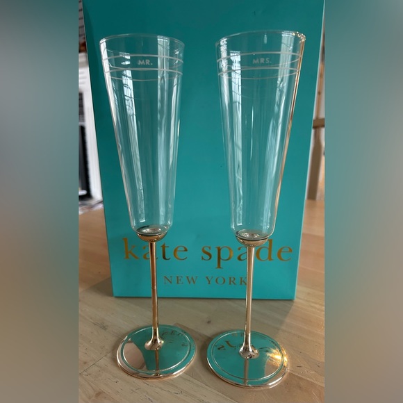 kate spade Other - Mr. & Mrs. Champagne flutes